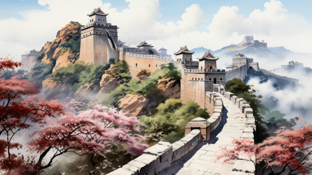 中國長城的AI圖片