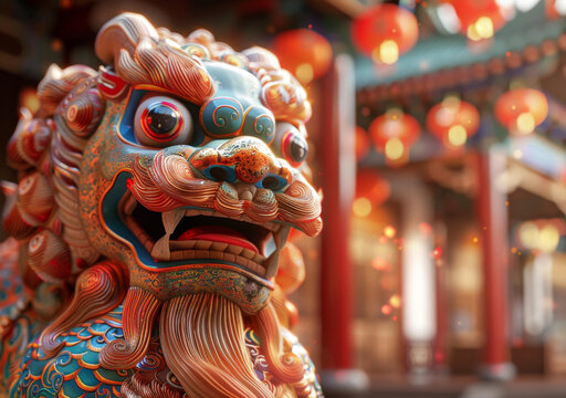 舞獅的AI圖片