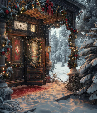 雪地小屋圣誕節(jié)
