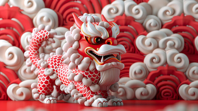 祥獅獻(xiàn)瑞的AI圖片