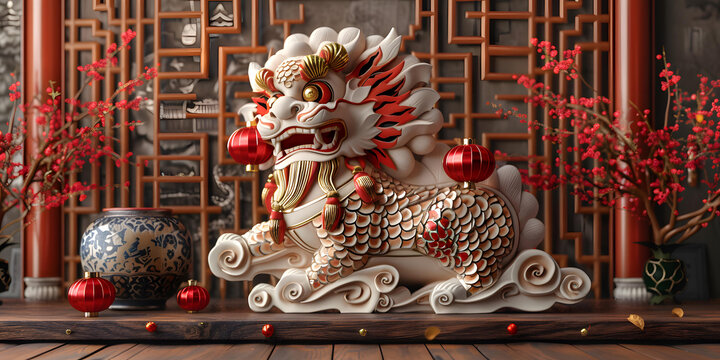 祥獅獻(xiàn)瑞的AI圖片