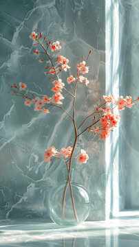 玻璃花瓶插花