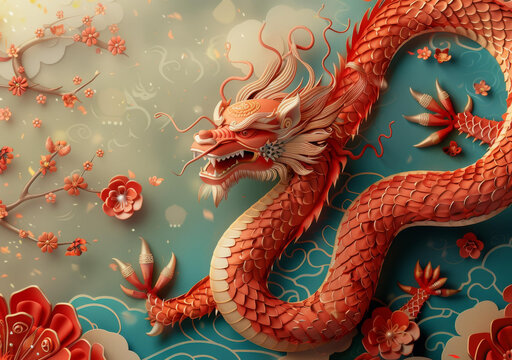祥龍獻(xiàn)瑞的AI圖片