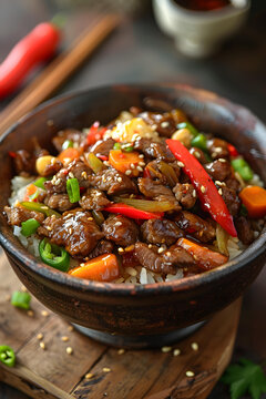 牛肉蔬菜炒飯?zhí)貙? style=