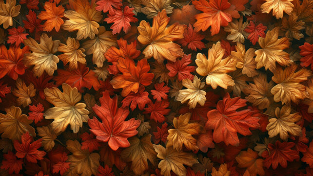 金秋時節(jié)的紅黃楓葉