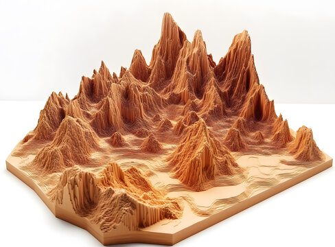 抽象木質山脈景觀藝術品