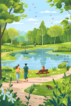 公園夏日風(fēng)景