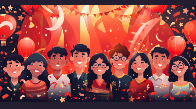 一群人在慶祝節(jié)日