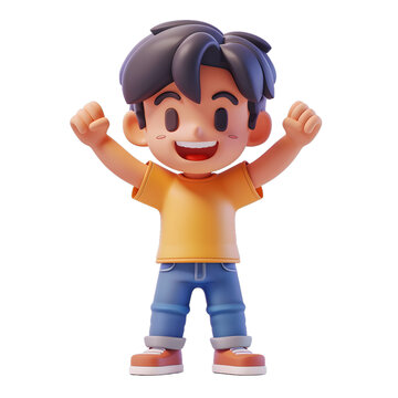 [免摳素材]快樂的3D卡通男孩