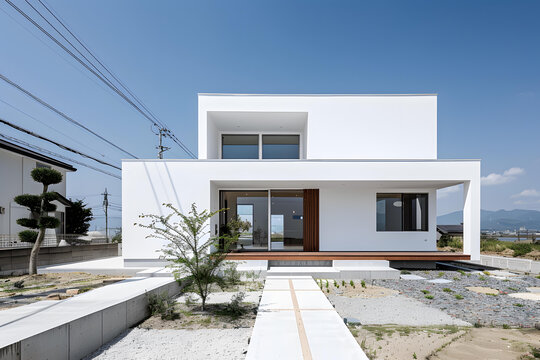 現(xiàn)代簡約白色房屋建筑外觀設(shè)計