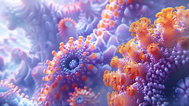 抽象彩色有機(jī)形狀的3D渲染