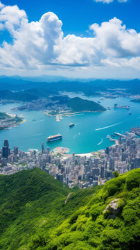 香港島和維多利亞港香港