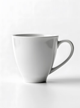 白色背景上的白色咖啡杯