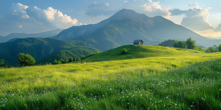山頂小屋，壯麗山景