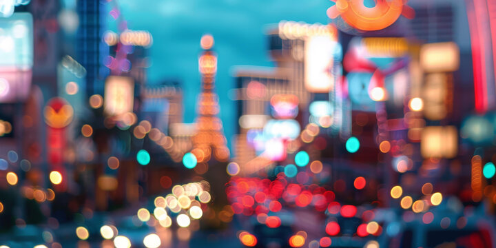 夜晚城市燈光虛化