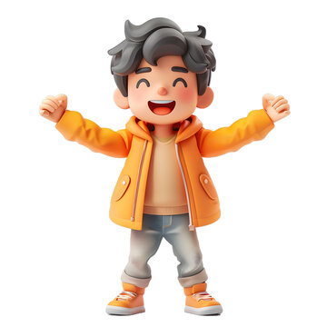 [免摳素材]歡呼雀躍的小男孩