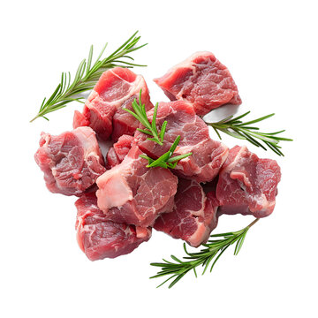 [免摳素材]新鮮生的牛羊肉塊配迷迭香