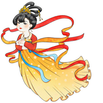 嫦娥仙子手繪人物元素