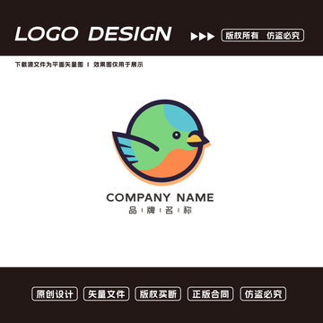 卡通小鳥(niǎo)logo標(biāo)志