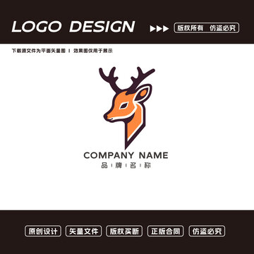 卡通鹿logo標(biāo)志