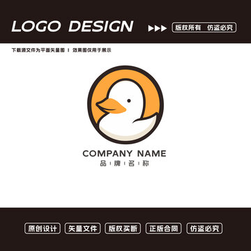 卡通鴨子logo標(biāo)志