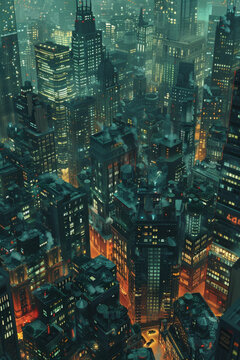 未來都市夜景