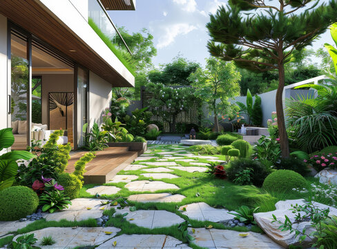 現(xiàn)代庭院花園設(shè)計(jì)