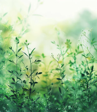 郁郁蔥蔥的植物在田野里生長