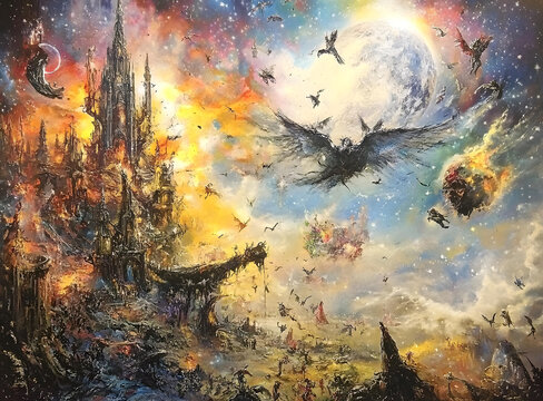 燃燒的城堡與飛翔的生物