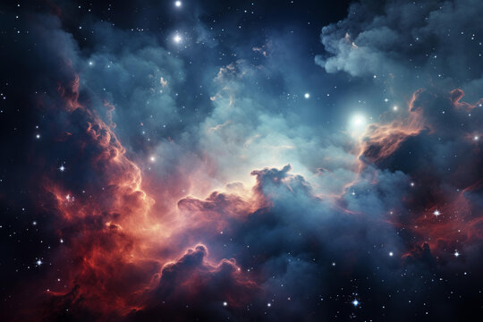 色彩鮮艷的美麗太空星云