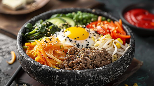 韓式拌飯的AI圖片