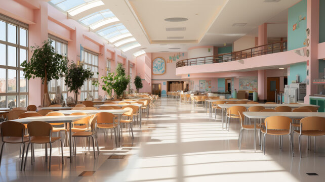 空蕩蕩的自助餐廳