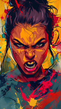 一個(gè)憤怒的女人插圖