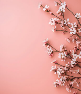 粉色背景上的白色花朵