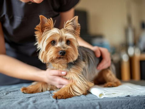約克夏犬按摩