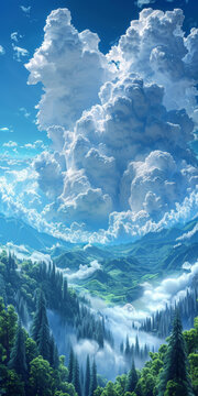 夢(mèng)幻森林云海山脈風(fēng)景
