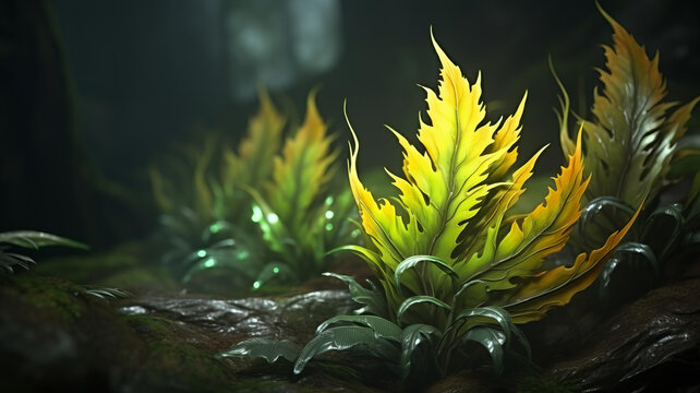 黑暗森林中的發(fā)光植物
