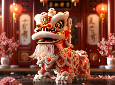 舞獅的AI圖片