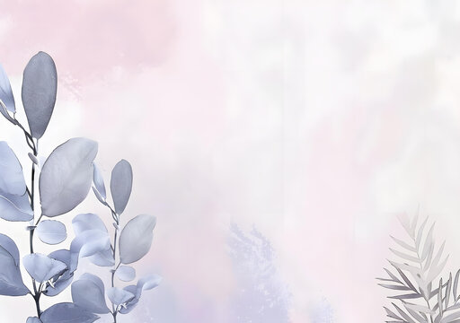 水彩淡紫色粉色花卉背景