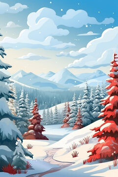 白雪皚皚的森林景觀