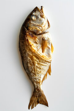 白色背景上的烤魚(yú)