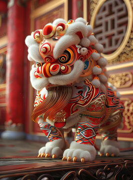 舞獅的AI圖片