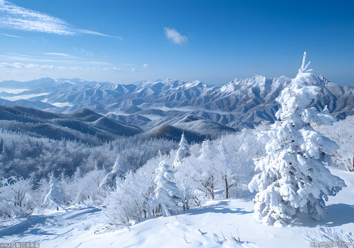 茫茫雪山，晶瑩霧凇，美不勝收