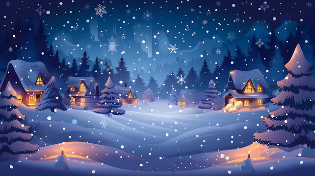 冬日的雪夜