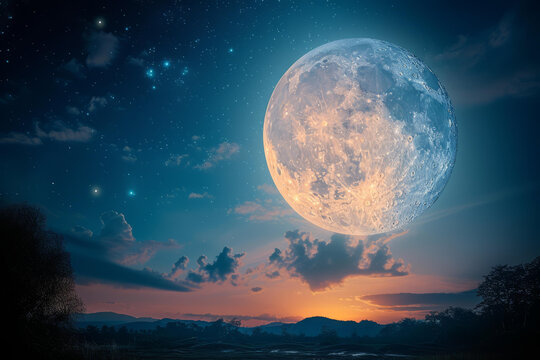 夜空中的一輪明月
