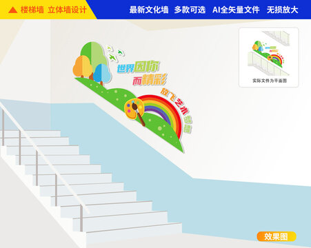 美術(shù)樓梯文化墻