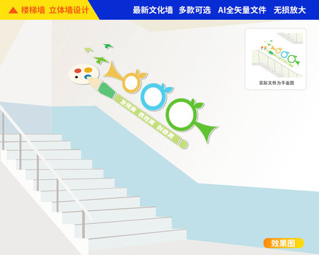 美術(shù)樓梯文化墻