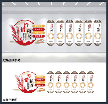 珍惜糧食食堂文化背景墻設(shè)計