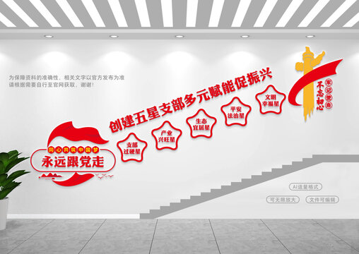 五星黨支部樓梯間文化墻