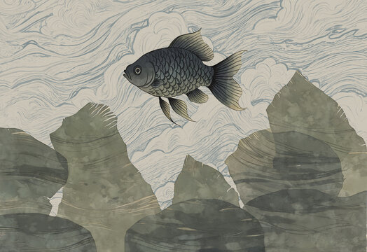 手繪復(fù)古魚